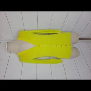 J Crew xs lime green ribbed cotton cardigan sweater